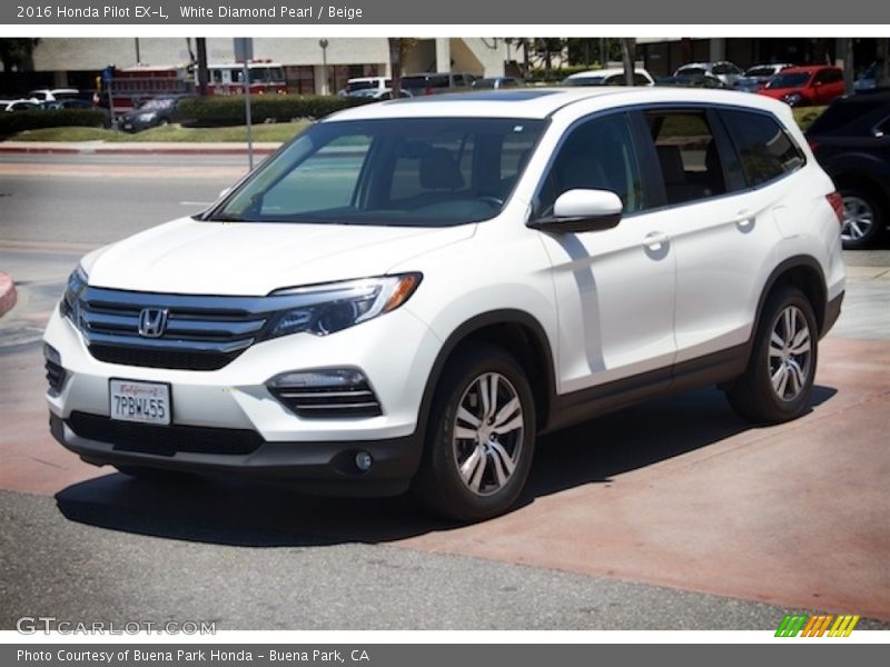 White Diamond Pearl / Beige 2016 Honda Pilot EX-L