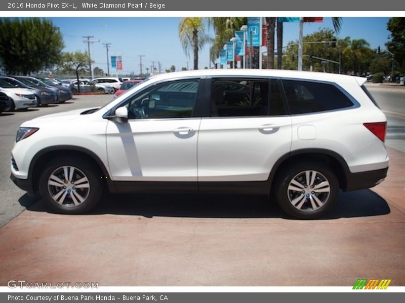 White Diamond Pearl / Beige 2016 Honda Pilot EX-L