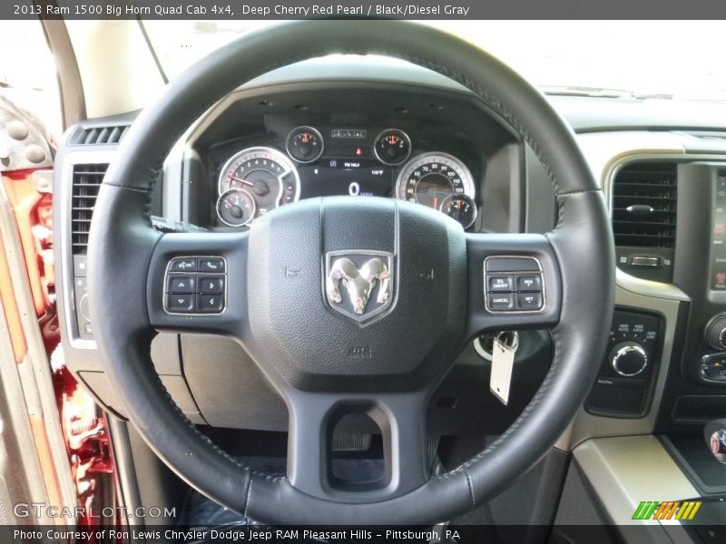 Deep Cherry Red Pearl / Black/Diesel Gray 2013 Ram 1500 Big Horn Quad Cab 4x4