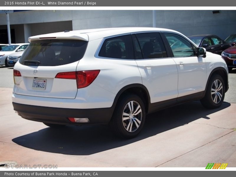 White Diamond Pearl / Beige 2016 Honda Pilot EX-L