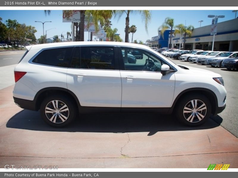 White Diamond Pearl / Beige 2016 Honda Pilot EX-L