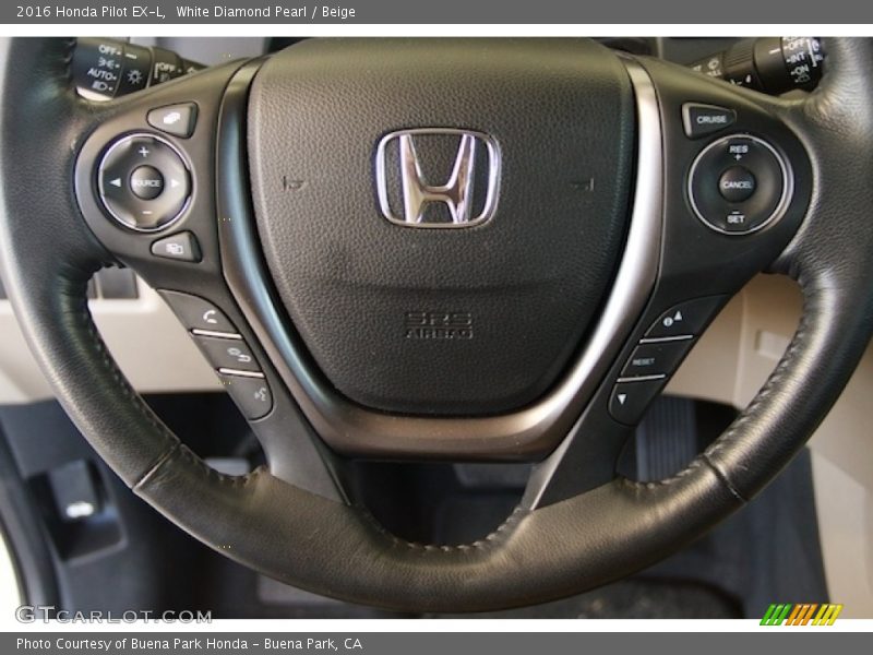 White Diamond Pearl / Beige 2016 Honda Pilot EX-L