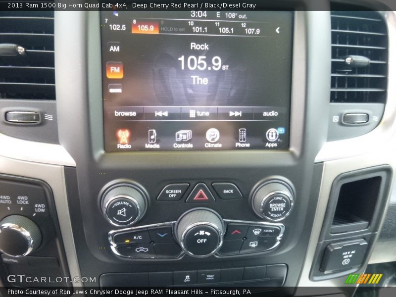 Deep Cherry Red Pearl / Black/Diesel Gray 2013 Ram 1500 Big Horn Quad Cab 4x4