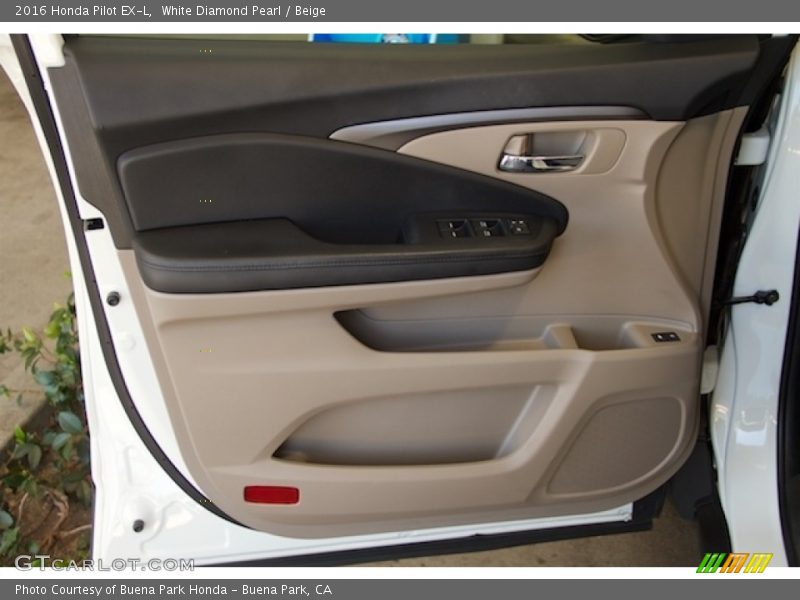 White Diamond Pearl / Beige 2016 Honda Pilot EX-L