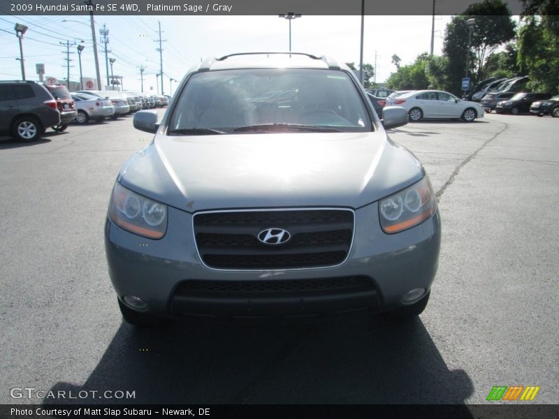 Platinum Sage / Gray 2009 Hyundai Santa Fe SE 4WD