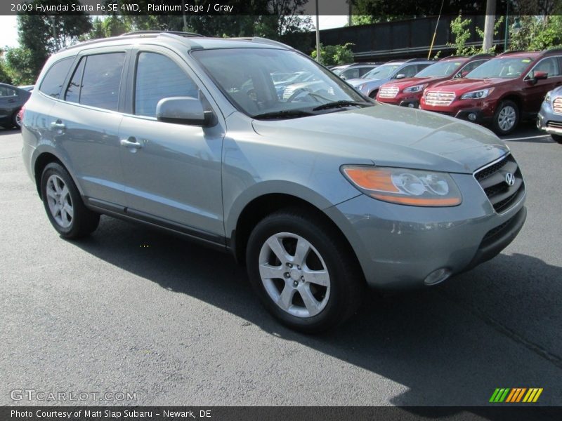 Platinum Sage / Gray 2009 Hyundai Santa Fe SE 4WD