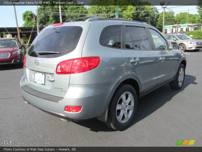 Platinum Sage / Gray 2009 Hyundai Santa Fe SE 4WD