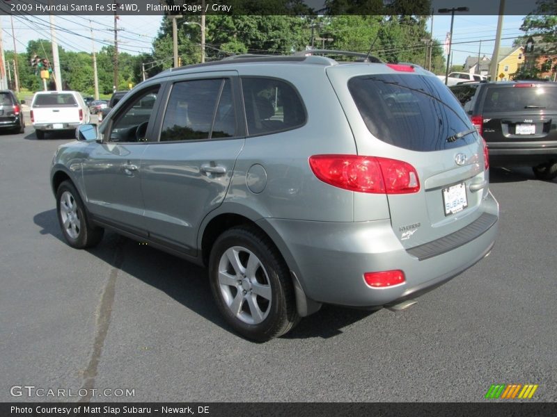 Platinum Sage / Gray 2009 Hyundai Santa Fe SE 4WD