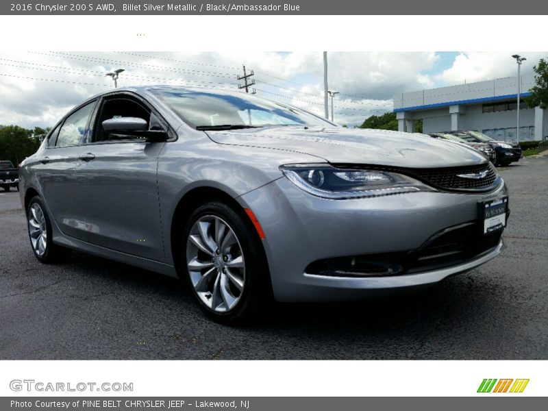 Billet Silver Metallic / Black/Ambassador Blue 2016 Chrysler 200 S AWD
