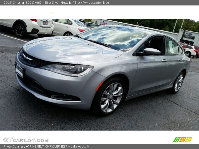 Billet Silver Metallic / Black/Ambassador Blue 2016 Chrysler 200 S AWD