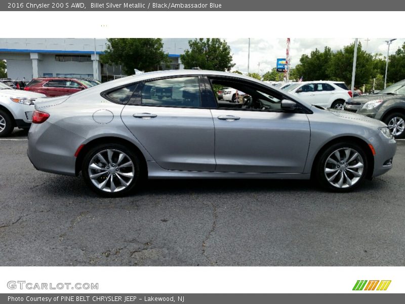 Billet Silver Metallic / Black/Ambassador Blue 2016 Chrysler 200 S AWD