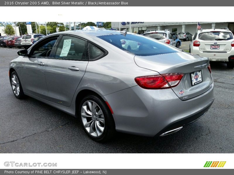 Billet Silver Metallic / Black/Ambassador Blue 2016 Chrysler 200 S AWD