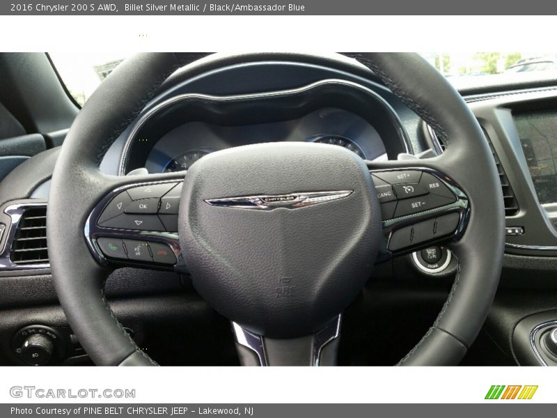 Billet Silver Metallic / Black/Ambassador Blue 2016 Chrysler 200 S AWD