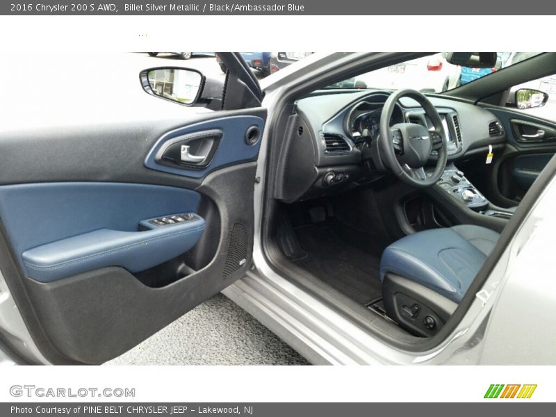 Billet Silver Metallic / Black/Ambassador Blue 2016 Chrysler 200 S AWD