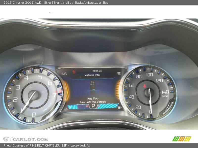 Billet Silver Metallic / Black/Ambassador Blue 2016 Chrysler 200 S AWD