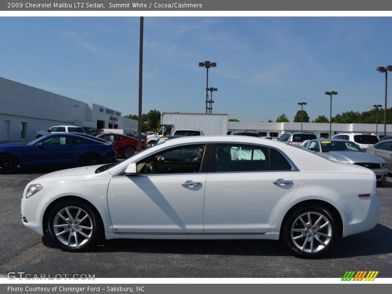 Summit White / Cocoa/Cashmere 2009 Chevrolet Malibu LTZ Sedan