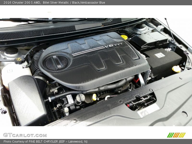 Billet Silver Metallic / Black/Ambassador Blue 2016 Chrysler 200 S AWD