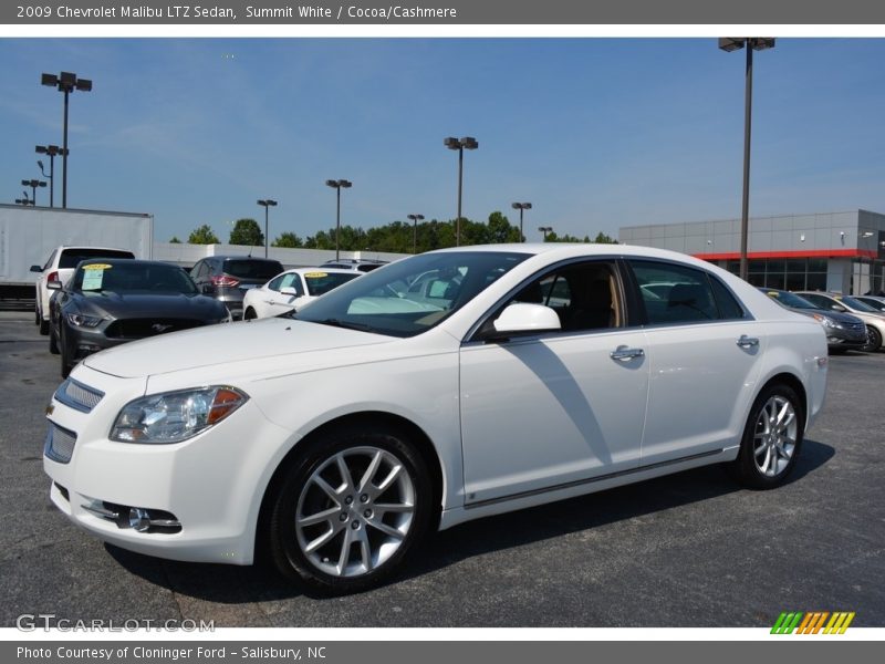 Summit White / Cocoa/Cashmere 2009 Chevrolet Malibu LTZ Sedan