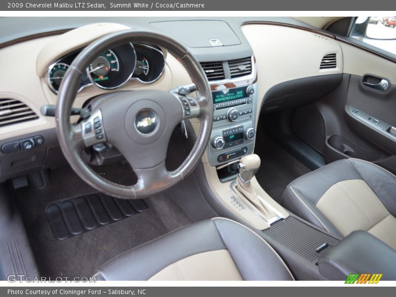 Summit White / Cocoa/Cashmere 2009 Chevrolet Malibu LTZ Sedan