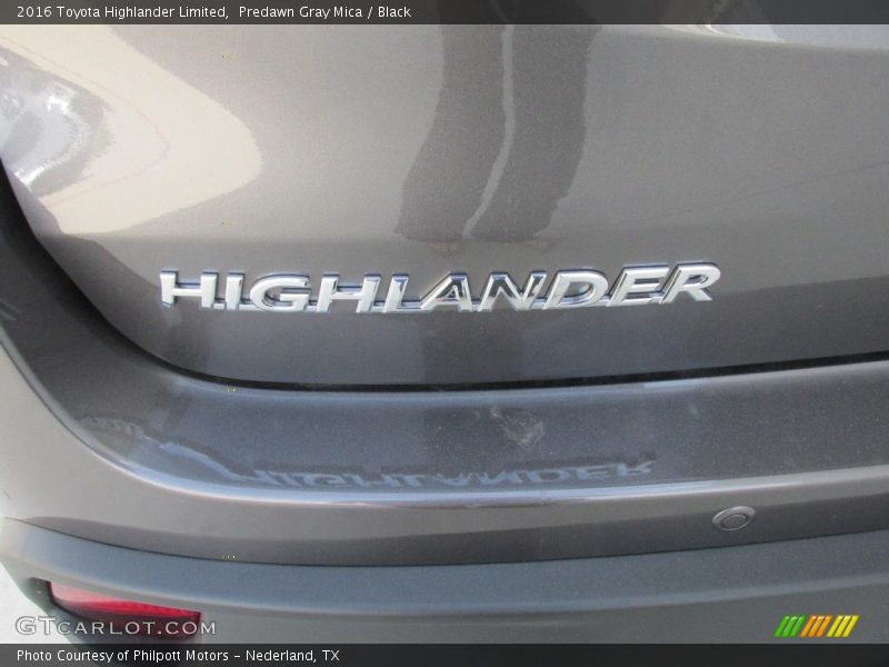 Predawn Gray Mica / Black 2016 Toyota Highlander Limited