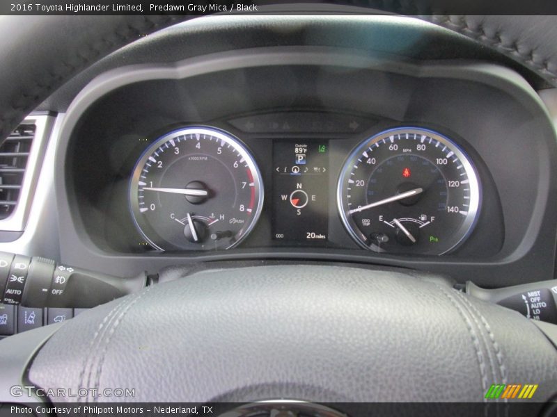 Predawn Gray Mica / Black 2016 Toyota Highlander Limited