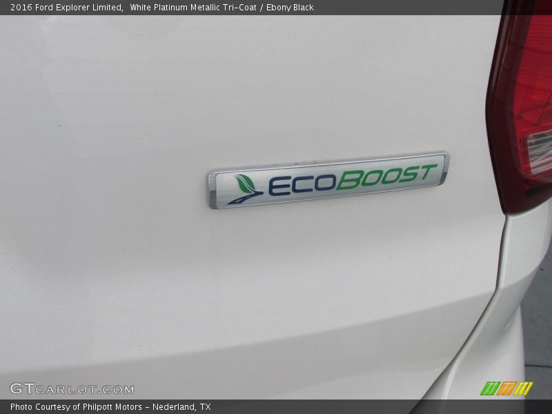 White Platinum Metallic Tri-Coat / Ebony Black 2016 Ford Explorer Limited