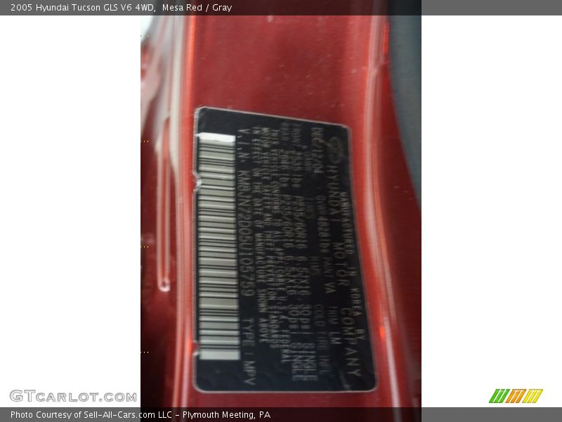 Mesa Red / Gray 2005 Hyundai Tucson GLS V6 4WD