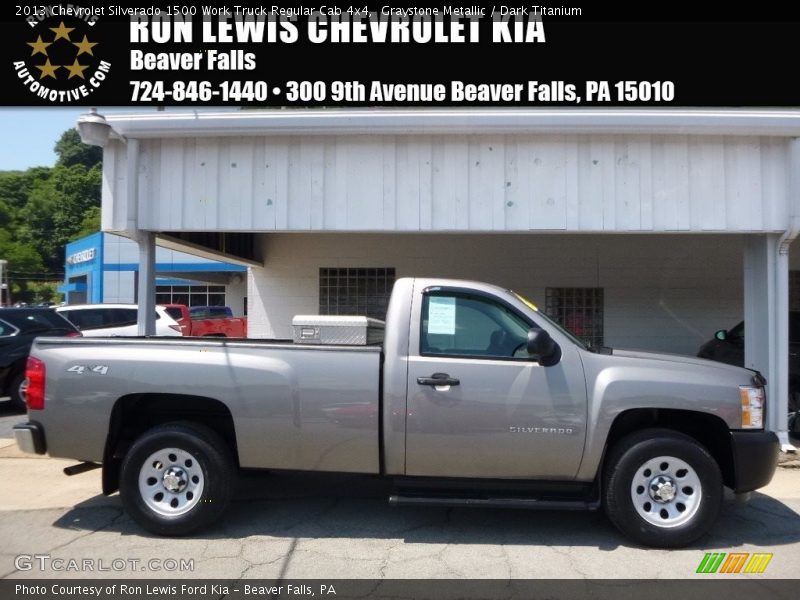 Graystone Metallic / Dark Titanium 2013 Chevrolet Silverado 1500 Work Truck Regular Cab 4x4