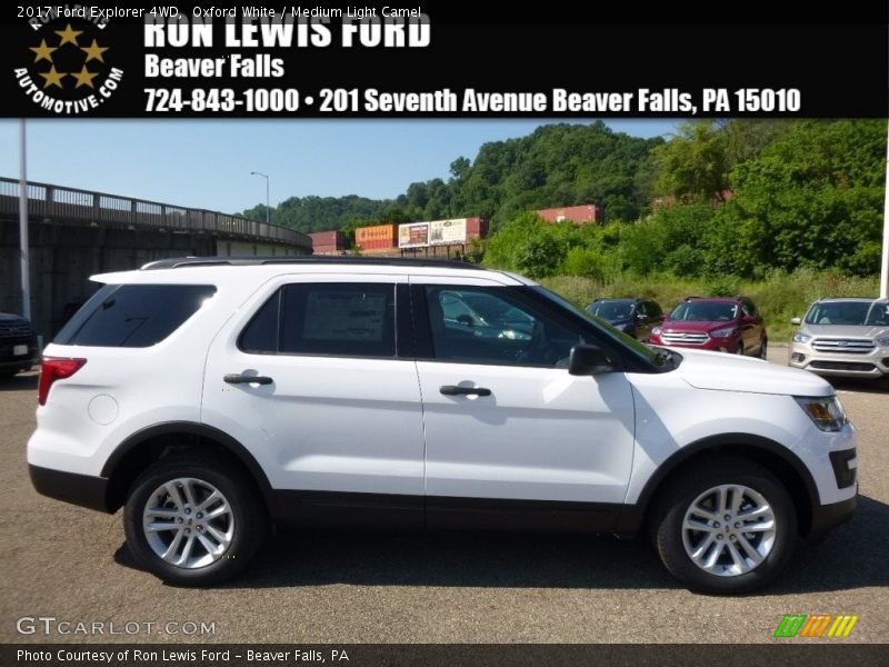 Oxford White / Medium Light Camel 2017 Ford Explorer 4WD