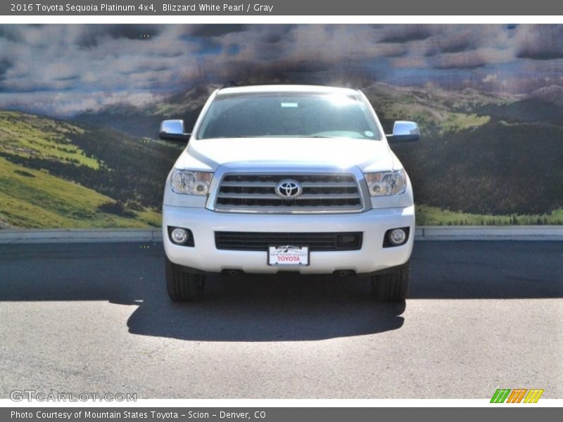 Blizzard White Pearl / Gray 2016 Toyota Sequoia Platinum 4x4