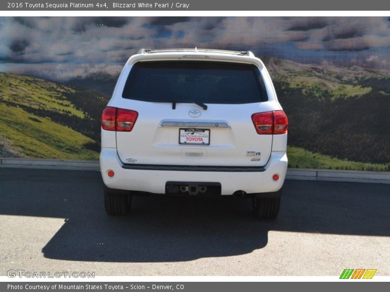 Blizzard White Pearl / Gray 2016 Toyota Sequoia Platinum 4x4