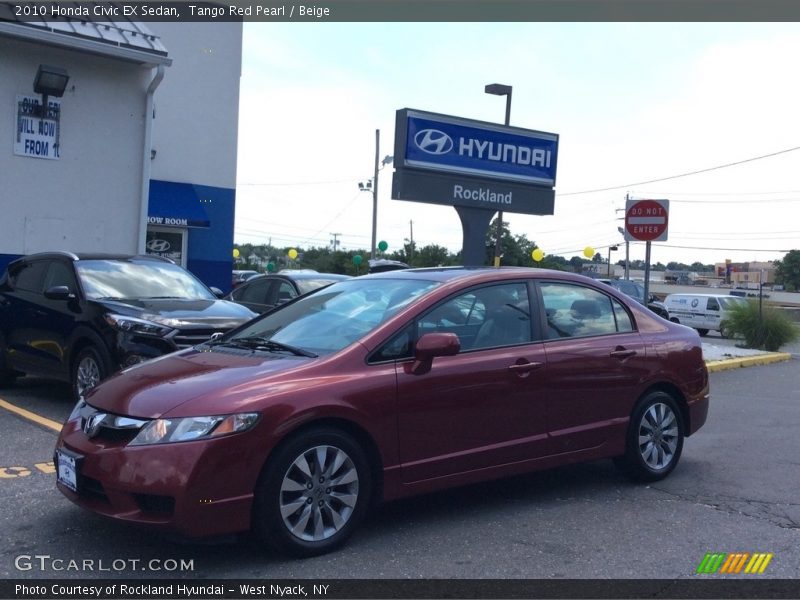 Tango Red Pearl / Beige 2010 Honda Civic EX Sedan