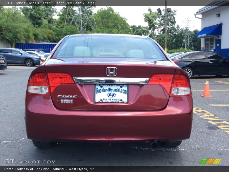 Tango Red Pearl / Beige 2010 Honda Civic EX Sedan