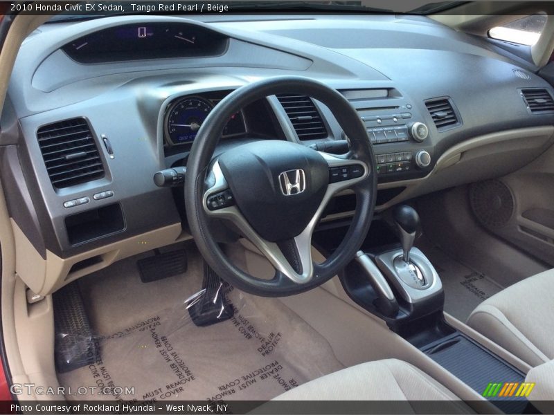 Tango Red Pearl / Beige 2010 Honda Civic EX Sedan