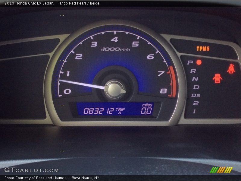 Tango Red Pearl / Beige 2010 Honda Civic EX Sedan