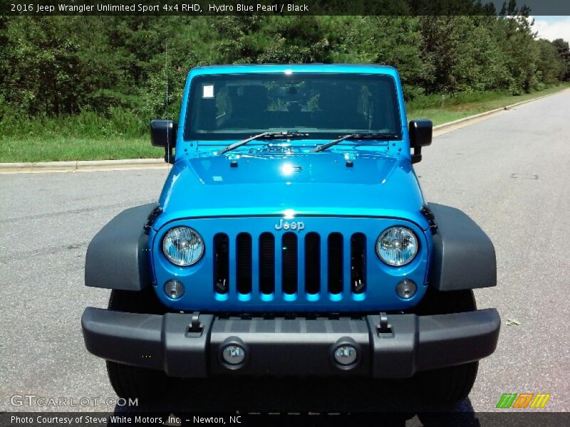 Hydro Blue Pearl / Black 2016 Jeep Wrangler Unlimited Sport 4x4 RHD