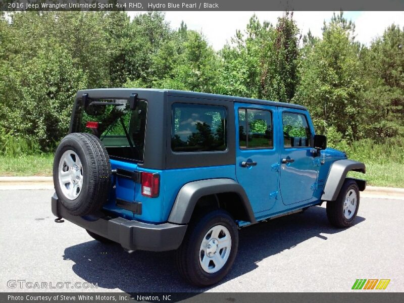 Hydro Blue Pearl / Black 2016 Jeep Wrangler Unlimited Sport 4x4 RHD