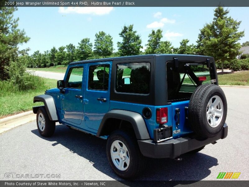 Hydro Blue Pearl / Black 2016 Jeep Wrangler Unlimited Sport 4x4 RHD