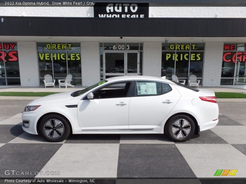 Snow White Pearl / Gray 2012 Kia Optima Hybrid