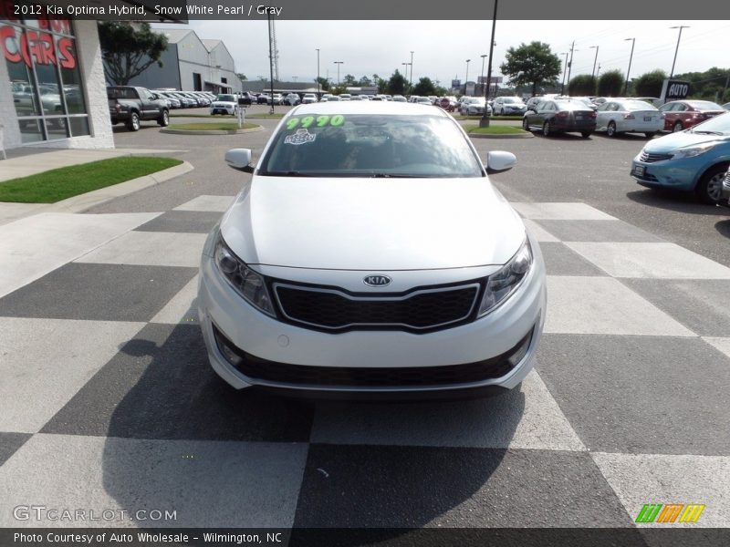 Snow White Pearl / Gray 2012 Kia Optima Hybrid