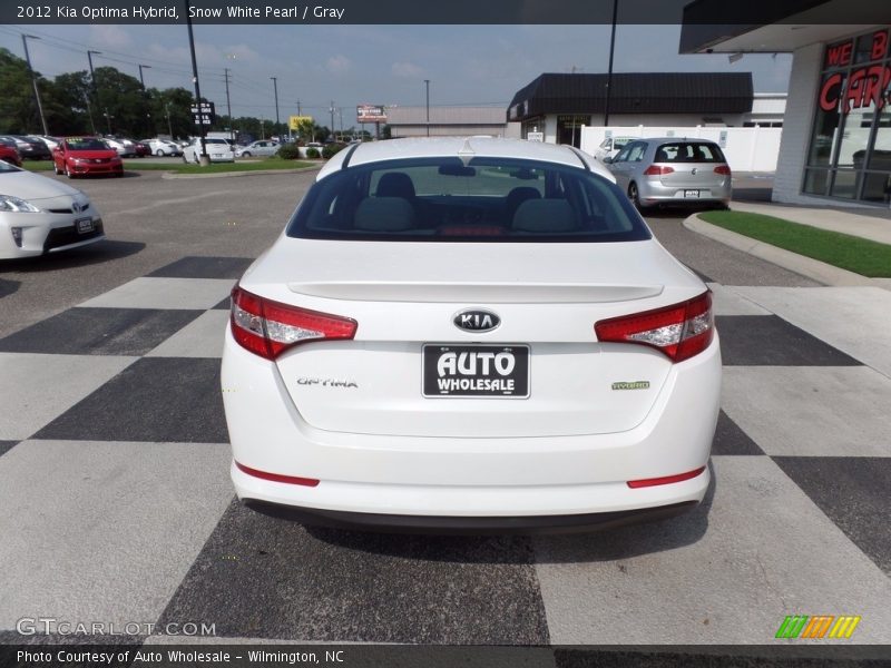 Snow White Pearl / Gray 2012 Kia Optima Hybrid