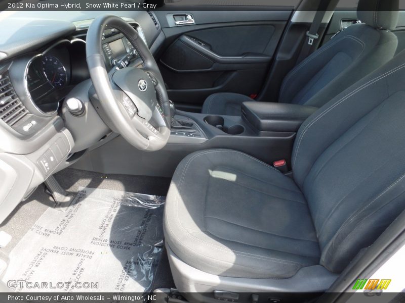 Snow White Pearl / Gray 2012 Kia Optima Hybrid