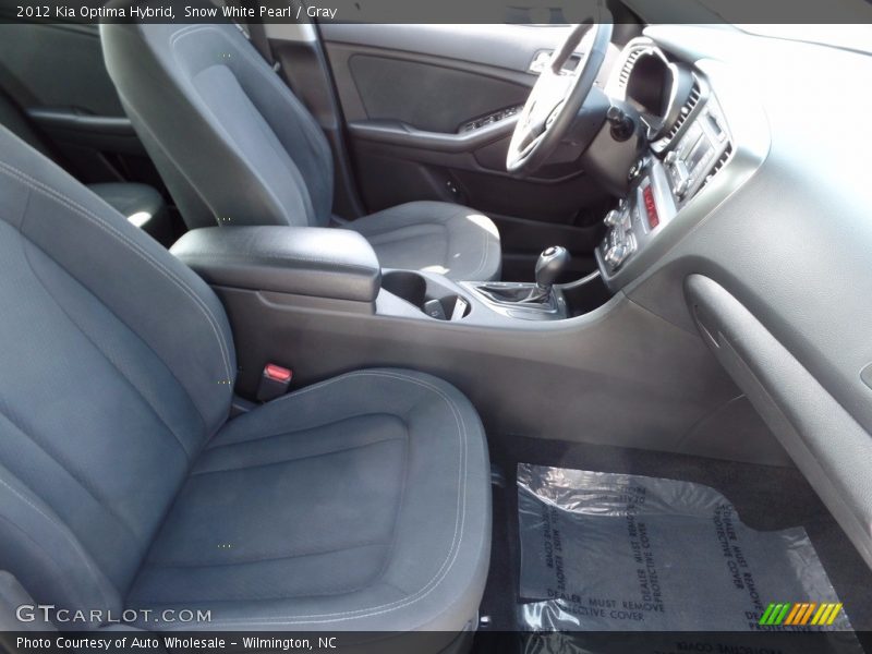 Snow White Pearl / Gray 2012 Kia Optima Hybrid