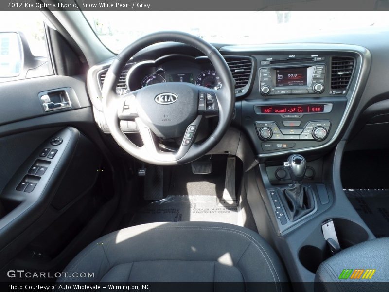 Snow White Pearl / Gray 2012 Kia Optima Hybrid