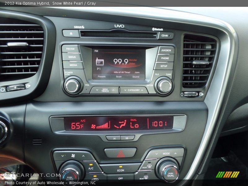 Snow White Pearl / Gray 2012 Kia Optima Hybrid