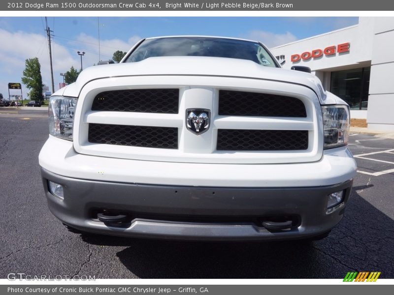 Bright White / Light Pebble Beige/Bark Brown 2012 Dodge Ram 1500 Outdoorsman Crew Cab 4x4