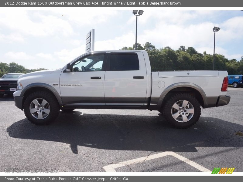 Bright White / Light Pebble Beige/Bark Brown 2012 Dodge Ram 1500 Outdoorsman Crew Cab 4x4