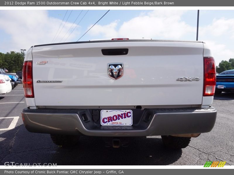 Bright White / Light Pebble Beige/Bark Brown 2012 Dodge Ram 1500 Outdoorsman Crew Cab 4x4