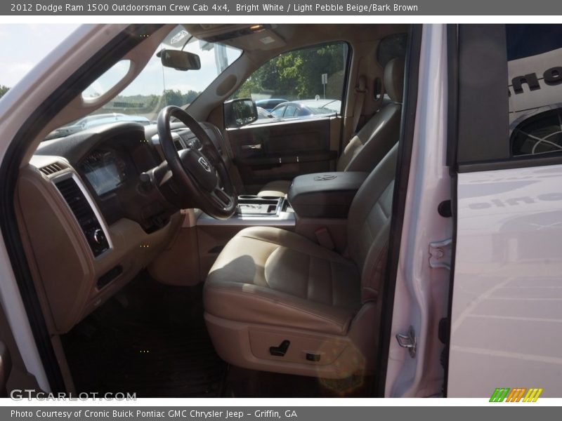 Bright White / Light Pebble Beige/Bark Brown 2012 Dodge Ram 1500 Outdoorsman Crew Cab 4x4