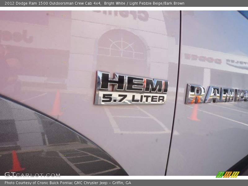 Bright White / Light Pebble Beige/Bark Brown 2012 Dodge Ram 1500 Outdoorsman Crew Cab 4x4